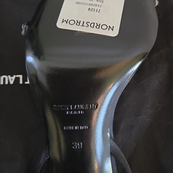 Yves Saint Laurent Black Heels with Silver Accents - Picture 3 of 10